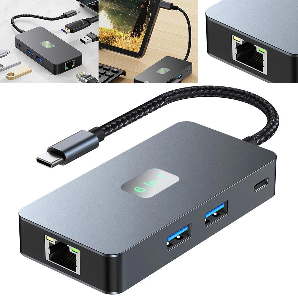 ƺ ƮϿ HDMI ȣȯ Ʈ, 6 in 1 USB C , PD100W CŸ ø , 3 USB 3.2 Ʈ, ⰡƮ ̴, 4K, 60Hz